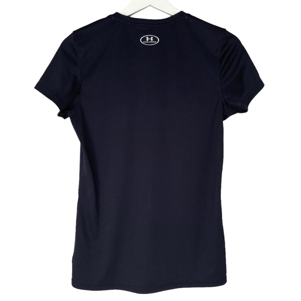UNDER ARMOUR Top Heatgear V-Neck Short Sleeve Black Women Size M - Picture 4 of 7
